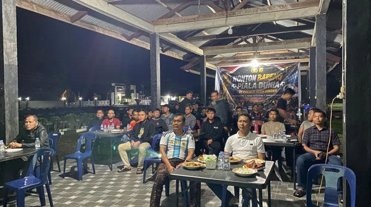 Polres Aceh Singkil Gelar Nobar Sepanyol Vs Argentina