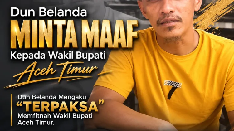 M. Yunus Alias Dun Belanda Minta Maaf kepada Wakil Bupati Aceh Timur, Akui Sebarkan Fitnah