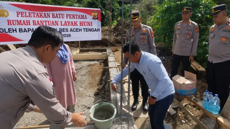 Polres Aceh Tengah Bangun Rumah Layak Huni untuk Warga yang Membutuhkan di Kecamatan Bies